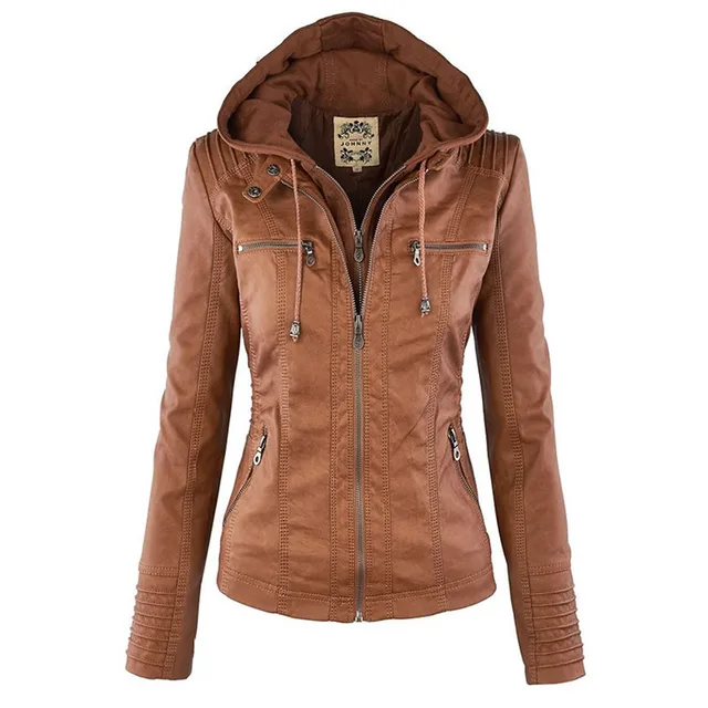 Sisjuly Hooded Women Leather Jacket 