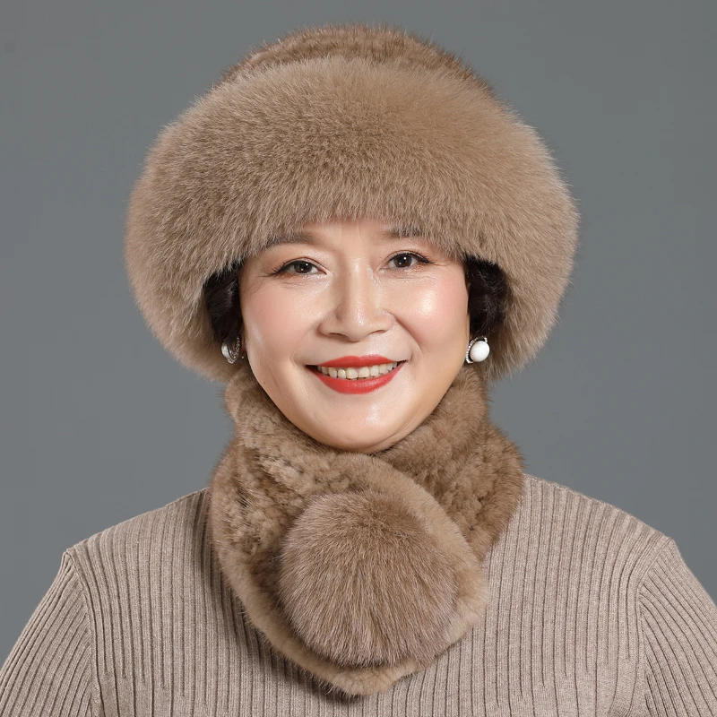 fur hat and scarf