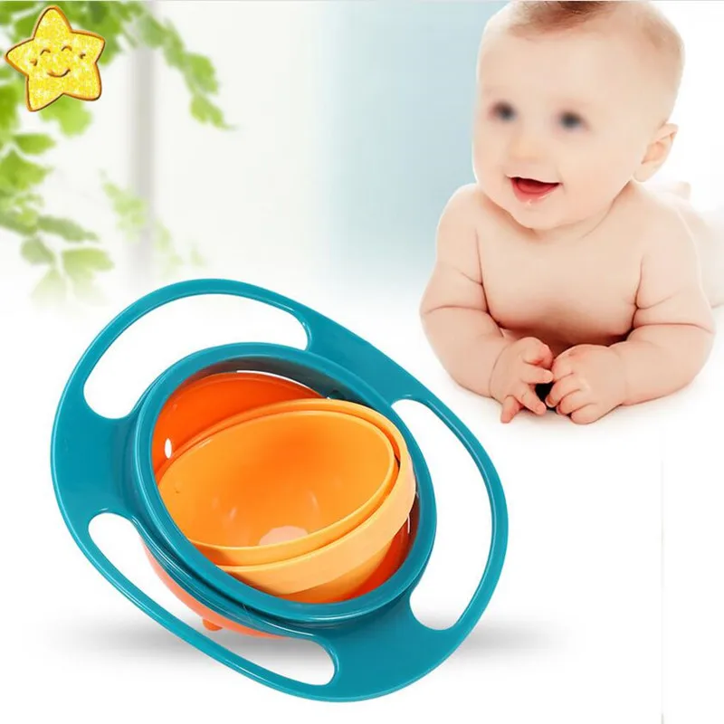 Baby Feeding Dish Cute Baby Gyro Bowl Universal 360 Rotate Spill-Proof Bowl Food-grade PP Dishes Children's Baby Tableware