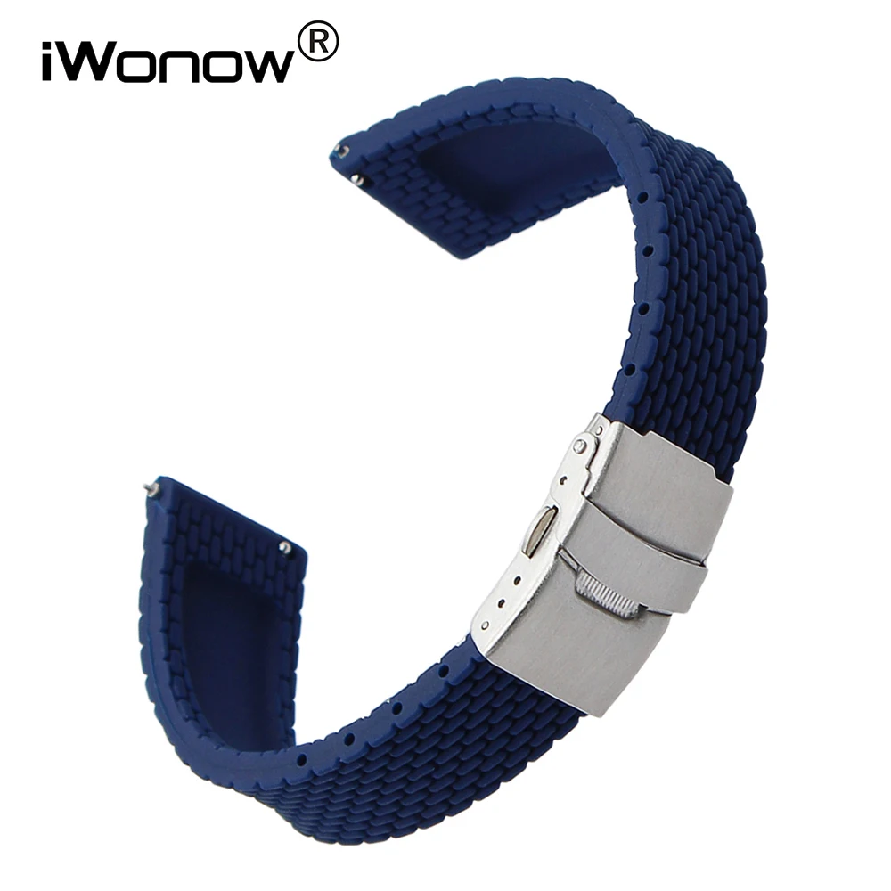 Quick Release Silicone Rubber Watchband 
