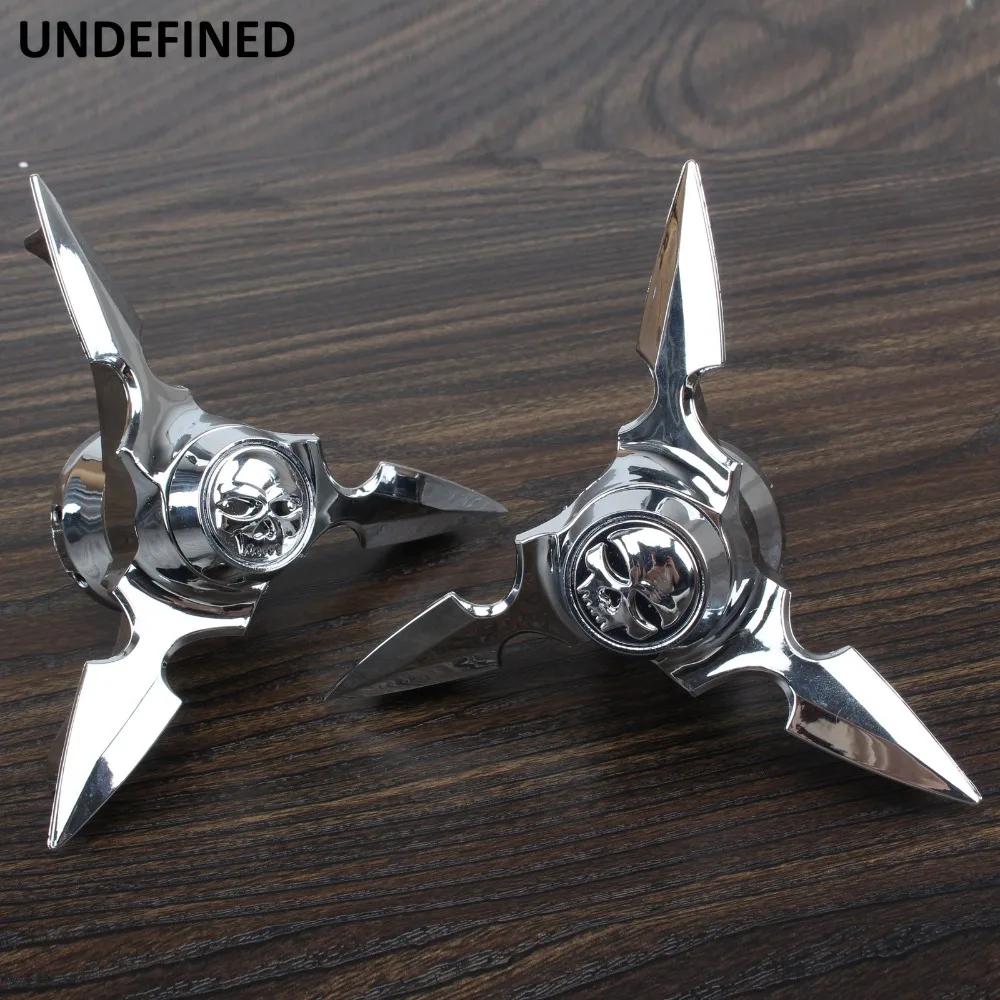 Motorcycle Chrome Skull Spun Blade Axle 