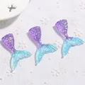 12Pcs 20*43MM Shiny Mermaid Charms Flatback Resin Accessories For Necklace Pendant Keychain Making preview-2