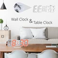 3D LED Wall Clock Modern Design Digital Table Clock Alarm Nightlight Saat reloj de pared Watch For Home Living Room Decoration preview-4
