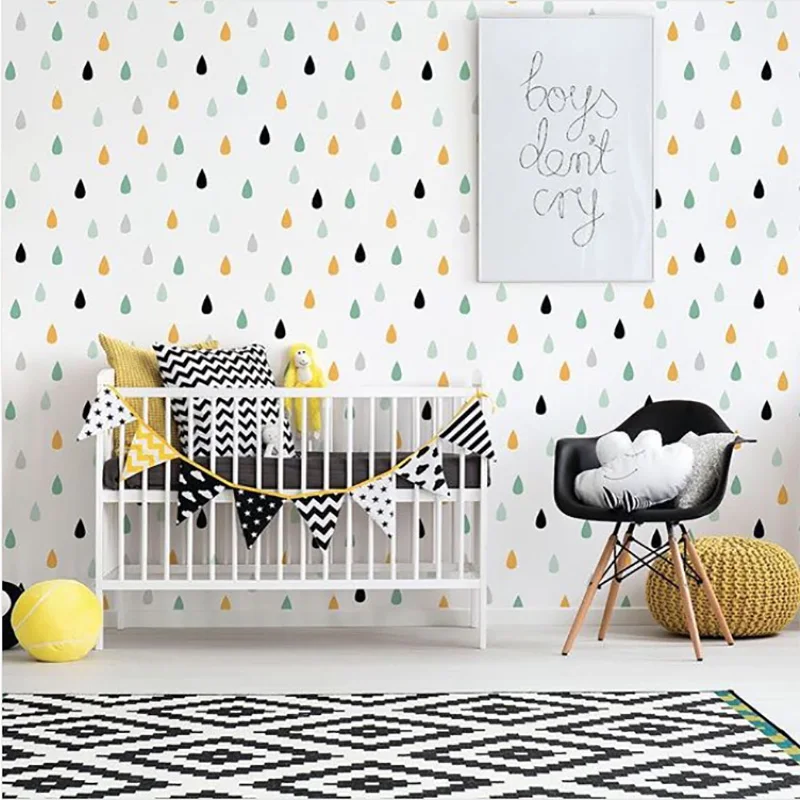 Gold Black Grey Stars Graffiti Line Wall Stickers for Kids Room Baby  Nursery Wall Decals Home