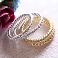 5PC Hot Sell Gold/Silver Elastic Rubber Telephone Wire Hair Rope Ponytail Holder Party Hairband Hair Band Accessories