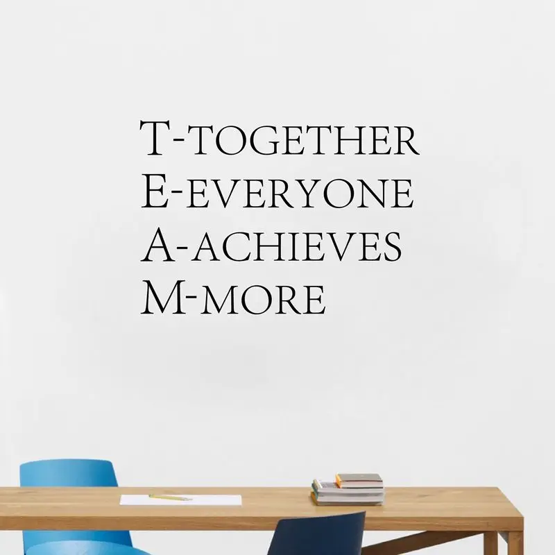 Team Motivational Quote Office Wall Sticker , Together Everyone Achieves More Inspirational vinyl decal Office wall art decor-animated-img