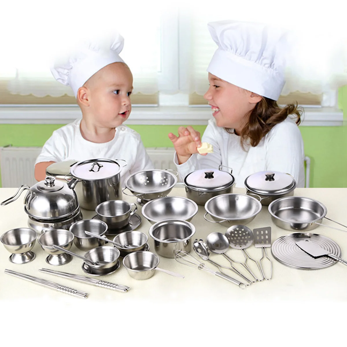 mini kitchen set steel for cooking