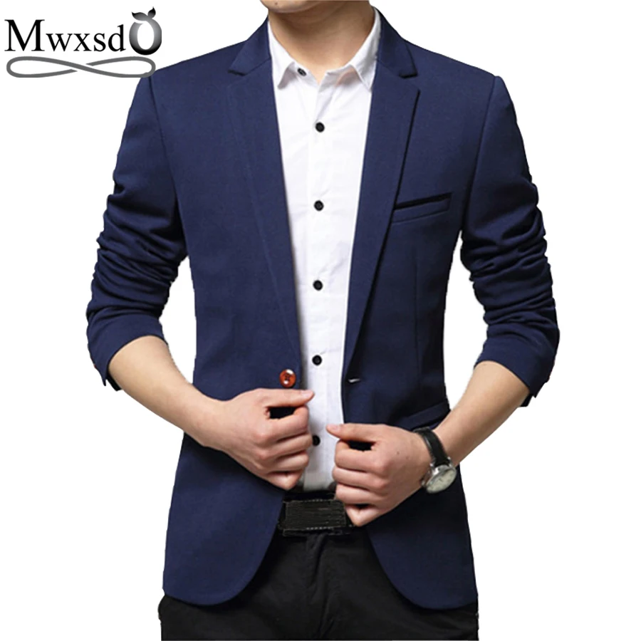 Mwxsd brand Men's casual slim fit single button t suit Blazer jacket men wedding blazer male suit hombre blazer 3xl 4xl-animated-img