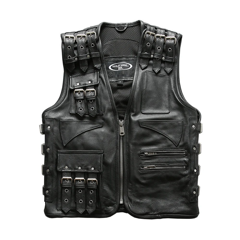 new look sleeveless leather jacket