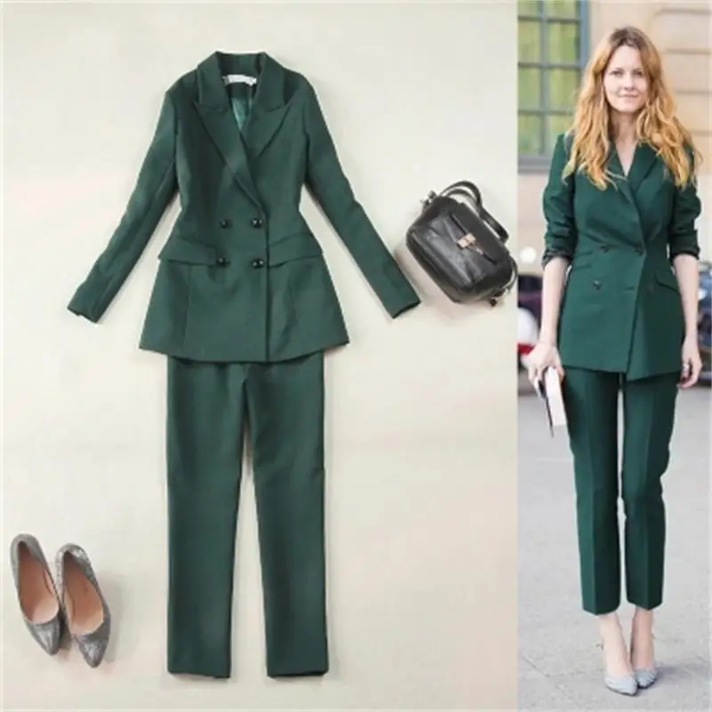 olive green pantsuit