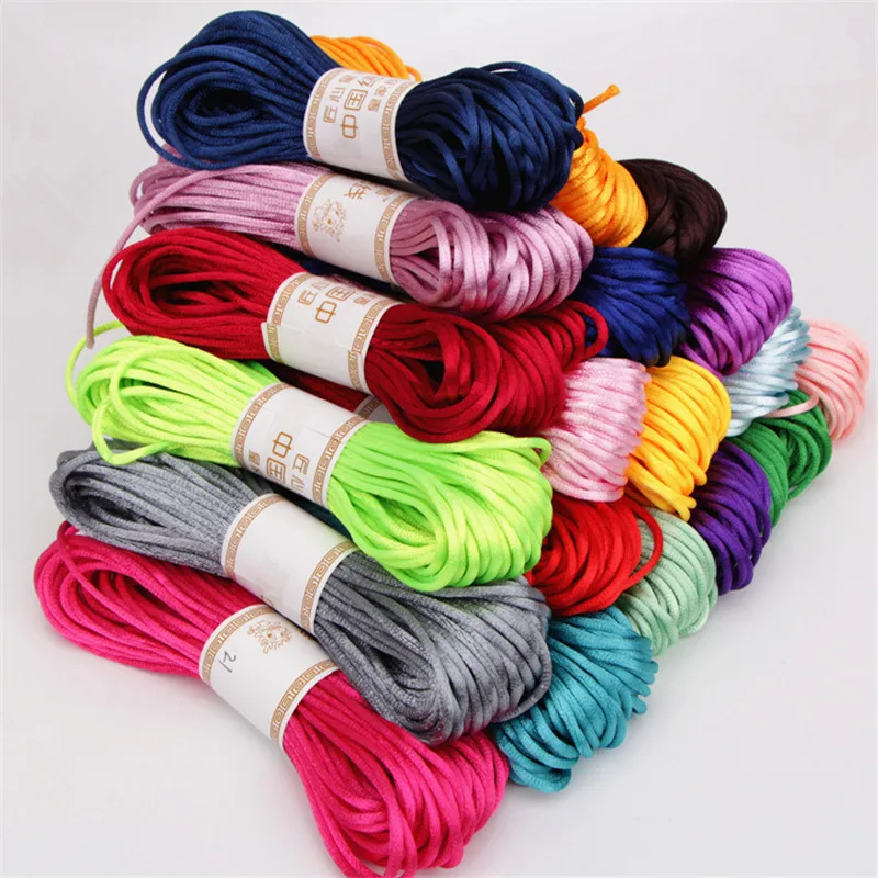 20M Braided Macrame Silk Chinese Knot Satin Nylon Cord Polyester Rope For  DIY Jewelry Necklace Making Beading Thread String 1mm - AliExpress
