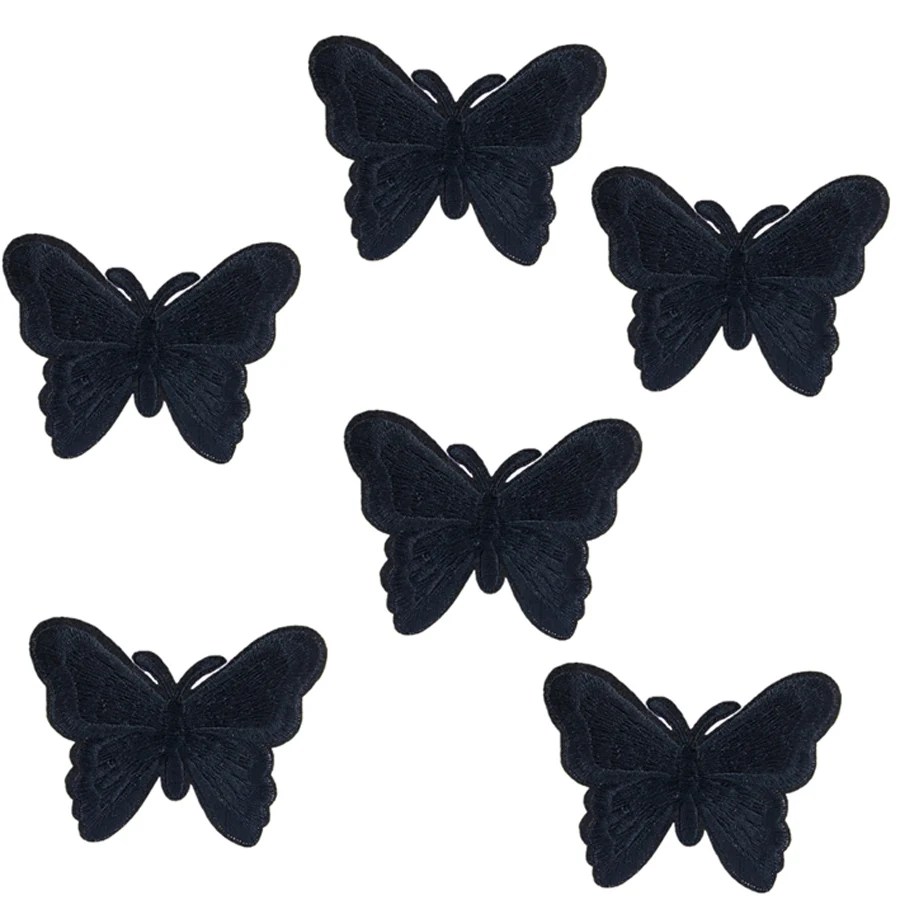 10Pcs Embroidered Flower Butterfly Applique Iron on Patch Clothes Sticker Badge