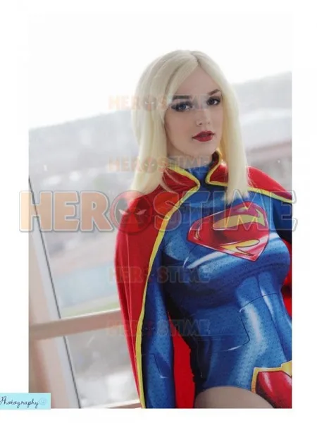 קנו תחפושות לפורים The New 52 Supergirl Cosplay Costume 3d Print Lady Women Girls Spandex Zentai Bodysuit Supergirl New 52 Suit