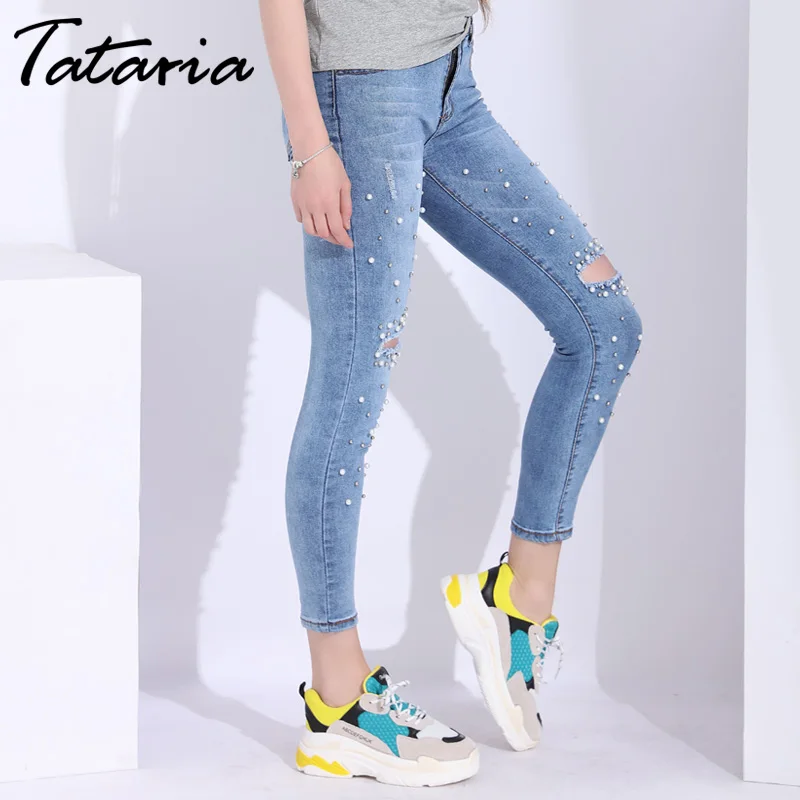 Bottom Denim Pants Pantalon Femme Jean