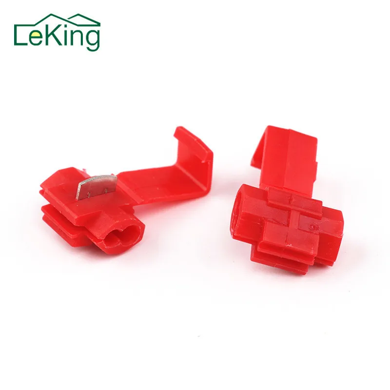 LeKing 50 Pcs/set PVC Wire Crimp Terminals Connector Quick Splice Wiring Cable Clamp Red Connection Wholesale Maintenance Tools-animated-img
