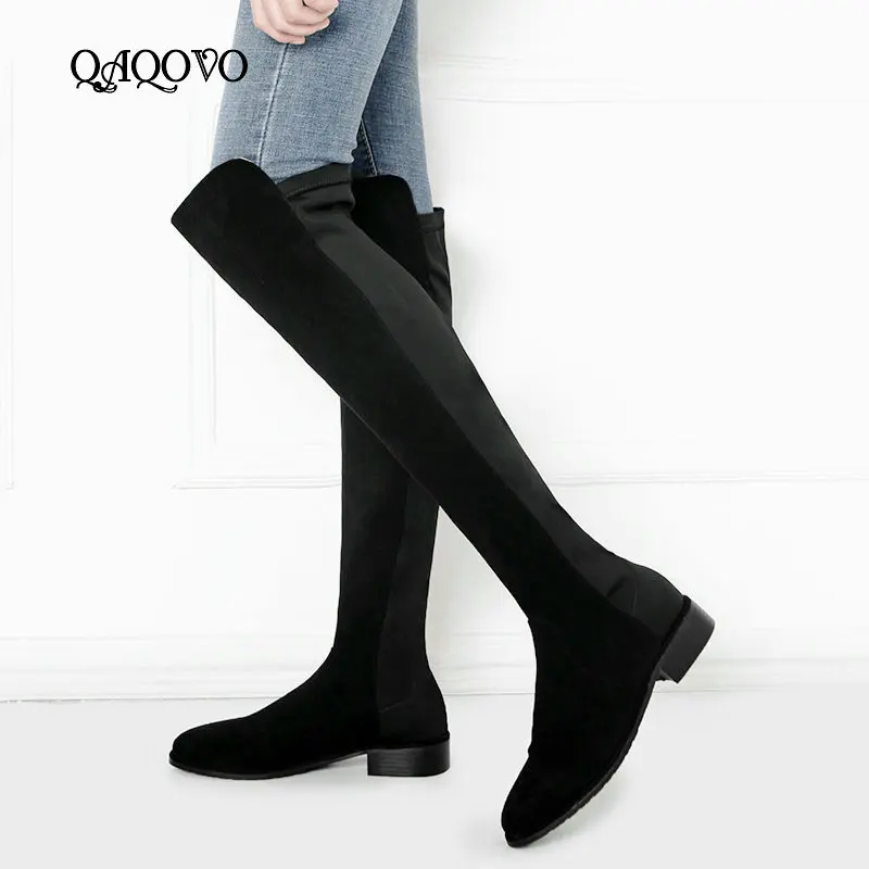 soft leather knee length boots