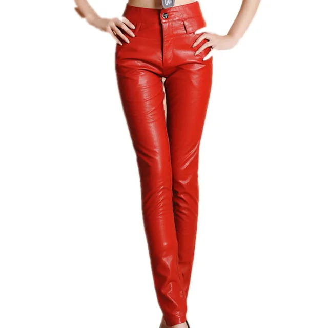 red leather trousers