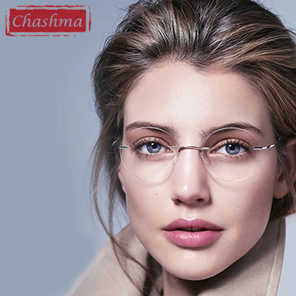 Round frameless glasses online