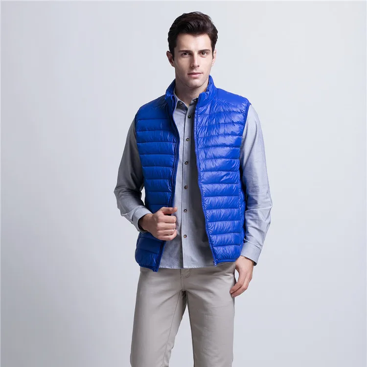 blue down vest