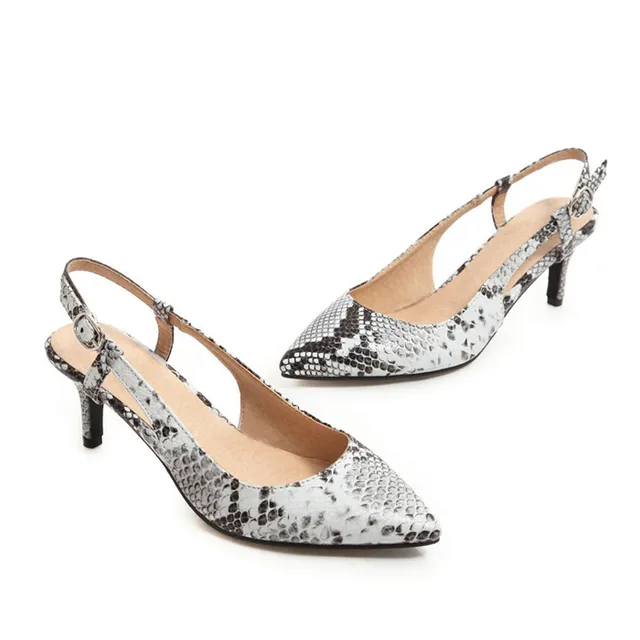 snake print slingback shoes