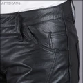 Hot 2021 New Men Genuine Leather Pants First Layer Of Cowhide Leather Pants Motorcycle Leather Pants Singer Plus Size Trousers preview-3