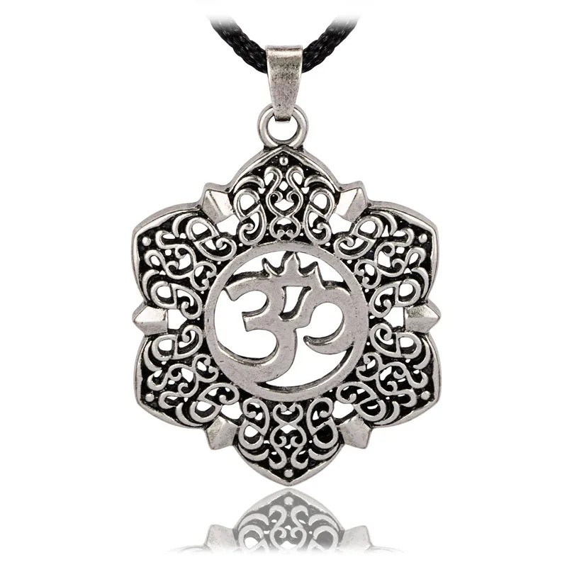 Open Filigree Lotus Flower Om Ohm Aum 