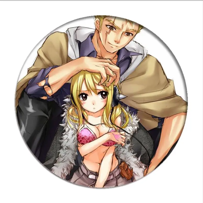 Japan Anime Fairy Tail Natsu Cosplay Badge Lucy Happy Brooch Pins Gray Erza  Collection Badges for