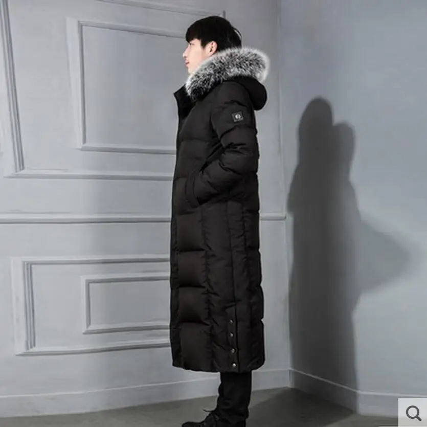 mens knee length down parka