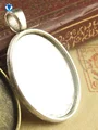 10pcs Blank Oval Cabochon Antique Bronze Silver Metal Copper 18*25mm Settings Tray Pendant Bezel Jewelry Making Components preview-4