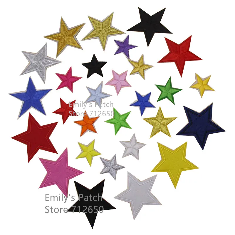 40Pieces Blue Five-Pointed Star Patches, Small Star Embroidery Patches,  Clothing Luggage Decorations, DIY Design Accessories