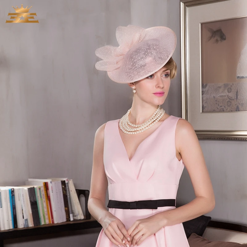 Fashion Summer Woman Pink Linen Pillbox 