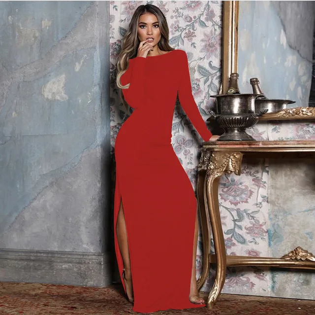 Long Sleeve Elegant Party Maxi Dress 
