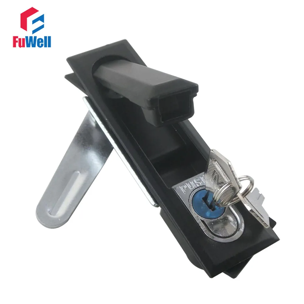 MS618 Cabinet Lock Black/Silver Color Aluminum Alloy 124mm Length Cabinet Plane Lock-animated-img
