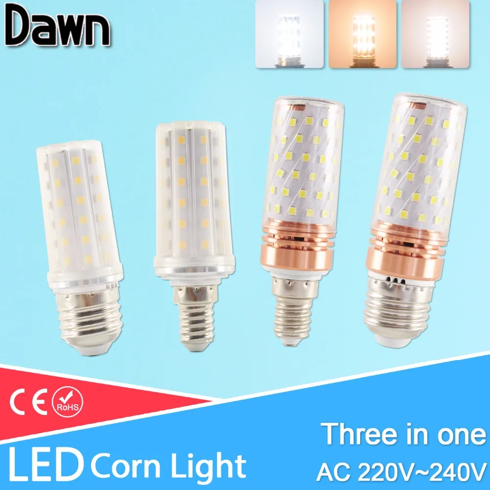 E27 LED Bulb E14 LED Lamp12W 14W 16W 3W SMD2835 AC 220V 240V min Corn Bulb Chandelier Candle LED Lighting For Home Decoration
