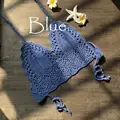 Women Boho Crochet Halter Bikini Bra Sexy Hollow Out Knitted