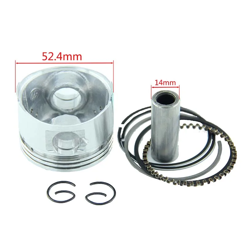 Αγορά Ανταλλακτικά μοτοσικλέτας  Piston 52.4mm 14mm Pin Ring Set Fit for  Lifan 125cc Air Cooled Engine Dirt Bike ATV Quad Bike HH-102A