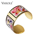 איכות עליונה Varole 100% נחושת פתיחת צבע אמייל צמידי צמידי צמידי אהבה ו bangles fuliras נשים דופק תכשיטים אופנה