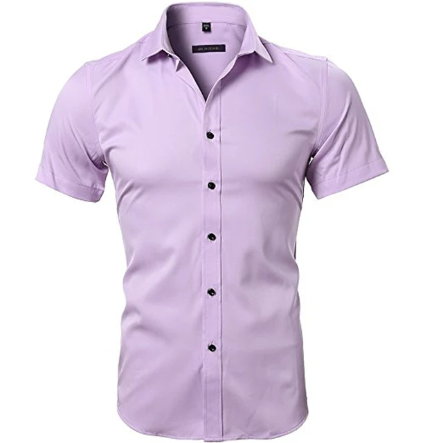 mens short sleeve purple shirt