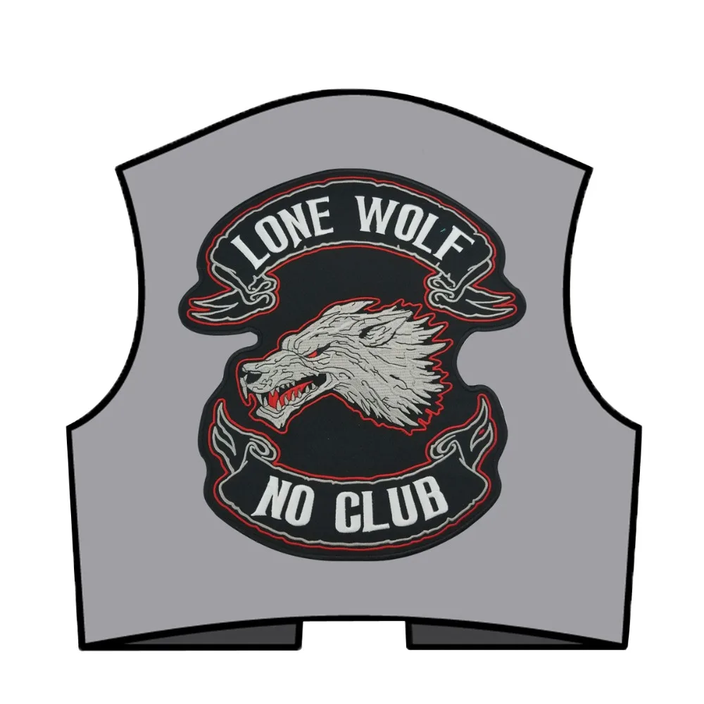 Lone Wolf No Club Back Biker MC Patches 