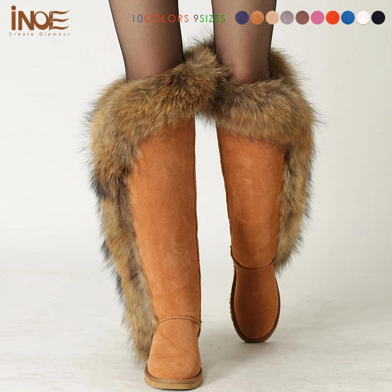 fur lined long boots