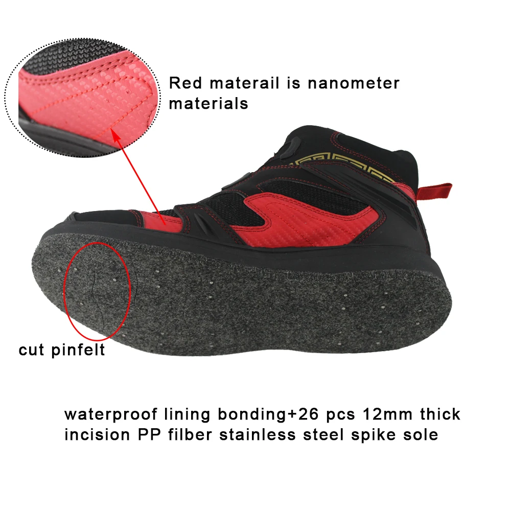 Men's Fishing Wading Boots Rubber Sole Lightweight Anti-Slip Hunting Rubber  Bottom Waders Shoes