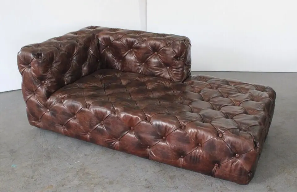 leather chaise longue