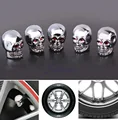 Motorcycle Styling 5Pc Skull Tire Tyre Wheel Car Auto Valves Caps Dust Stem Cover Motocycle Bicycle