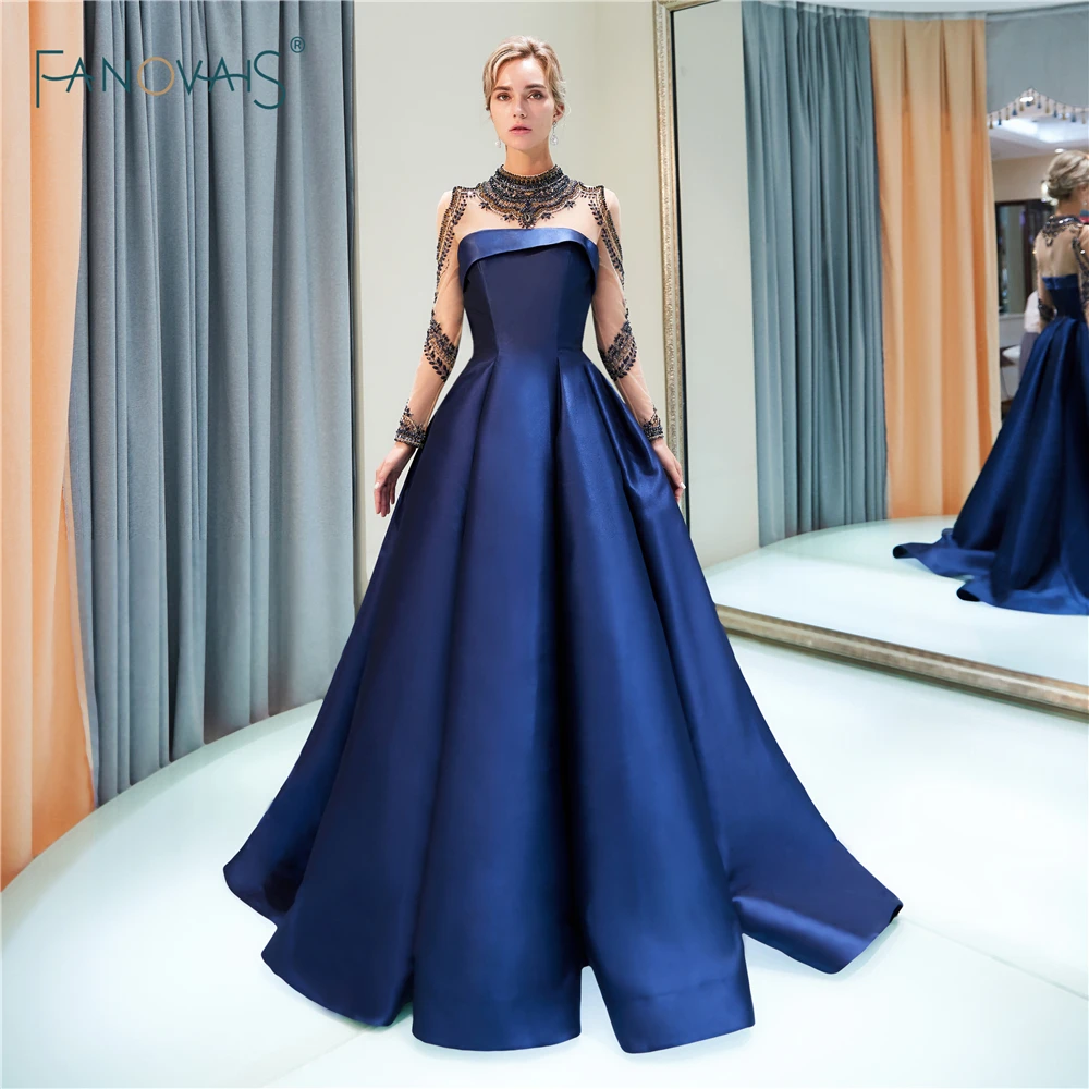 blue evening dress