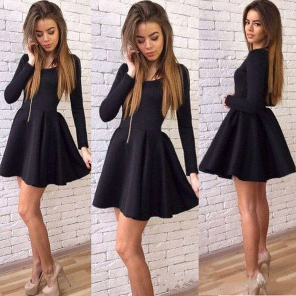 Black Mini Short Homecoming Dresses 