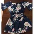 Mother Daughter Dresses Family Matching Outfits Off Shoulder Floral Dress Summer Chiffon Girl Women Boho Loose Dresses Sundress preview-3