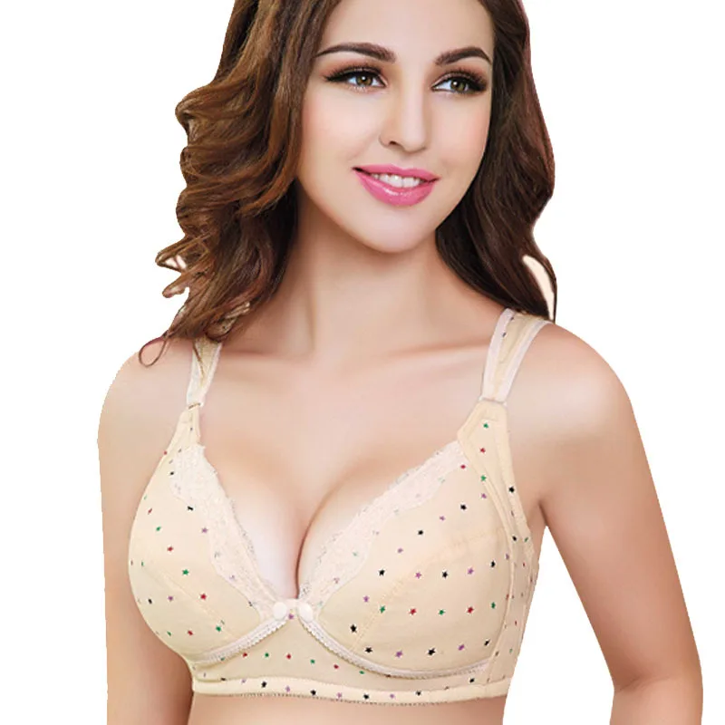 Cup A-E Maternity Nursing Bras Lace Open Button Cotton Lingerie