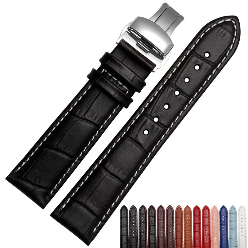 Hot sale Watchband ,High-quality Leather, Watch Accessories 18mm 19mm 20mm 21mm 22mm Strap Belt Free shipping-animated-img