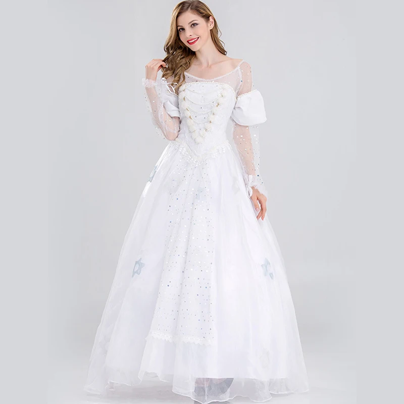 white long princess dress