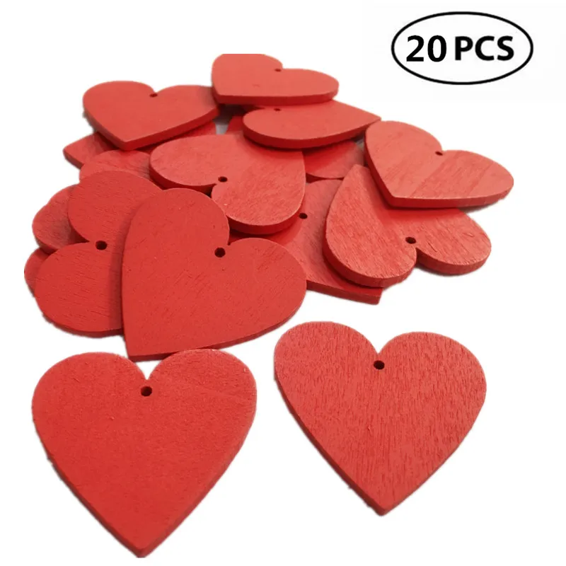 10 Pieces Small Wooden Hearts Embellishment Scrapbooking Craft